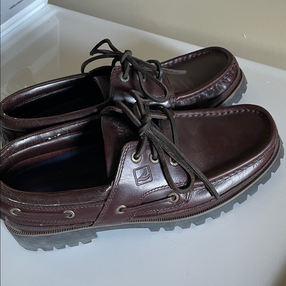 Sperry Dark Brown Leather Boat Shoes